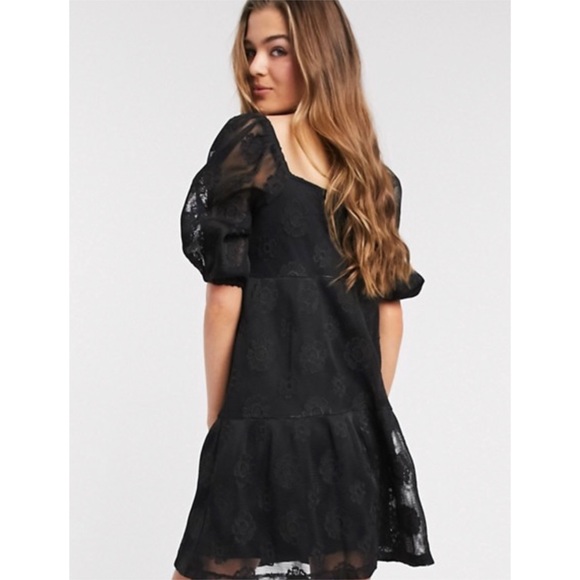 NWT Black Floral Tiered Dress - Picture 2 of 6